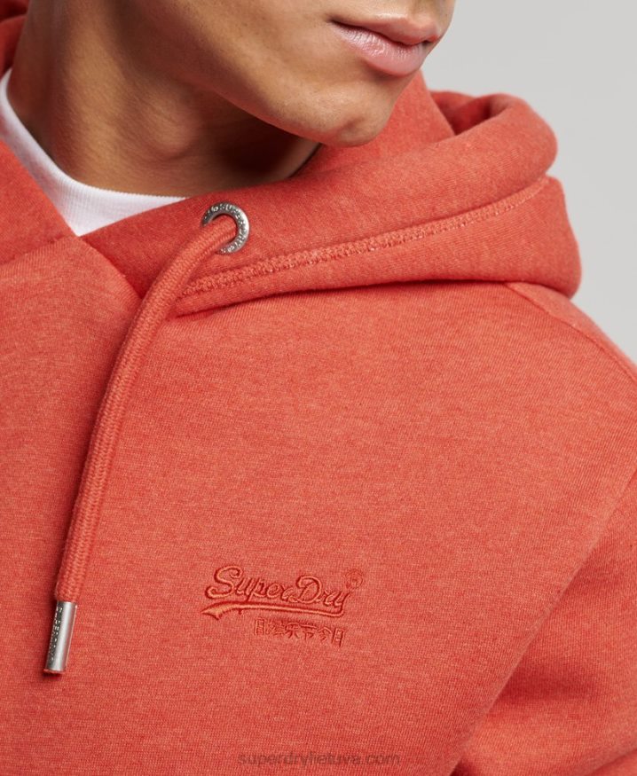 Superdry Vintage Logo Embroidered Hoodie Orange Men