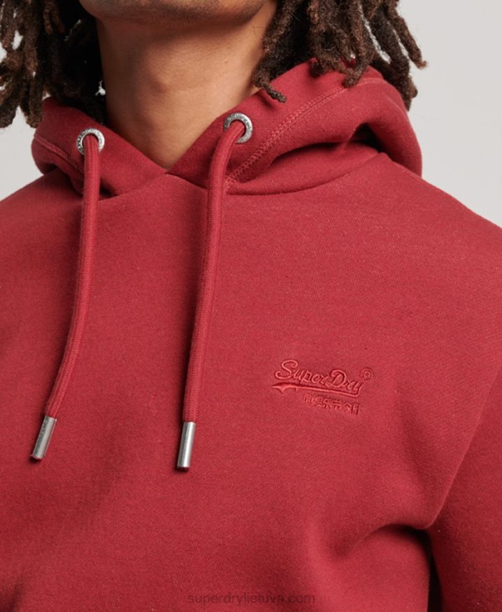 Superdry Vintage Logo Embroidered Hoodie Red Men