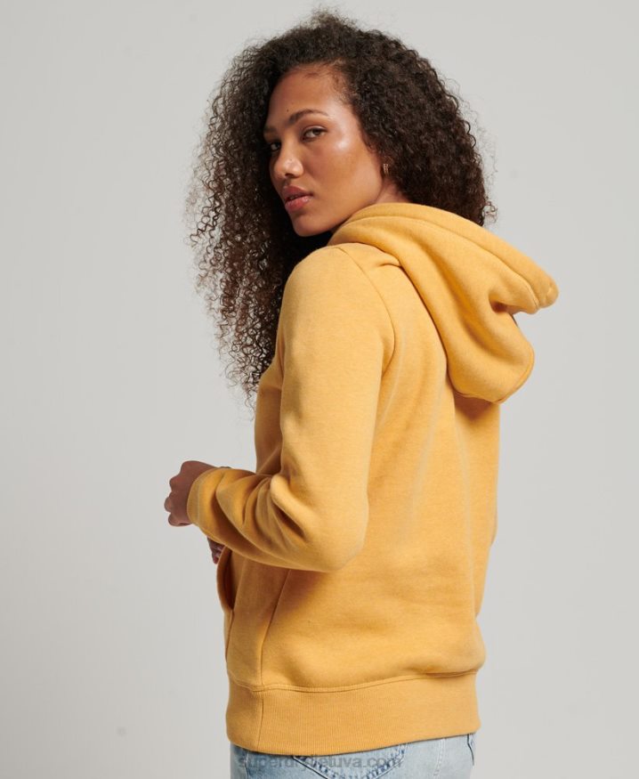 Superdry Vintage Logo Embroidered Hoodie Yellow Women