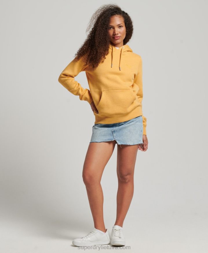 Superdry Vintage Logo Embroidered Hoodie Yellow Women