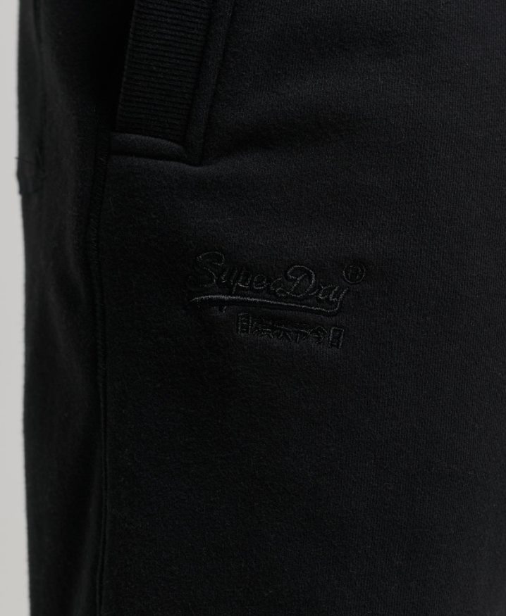 Superdry Vintage Logo Embroidered Jersey Shorts Black Men