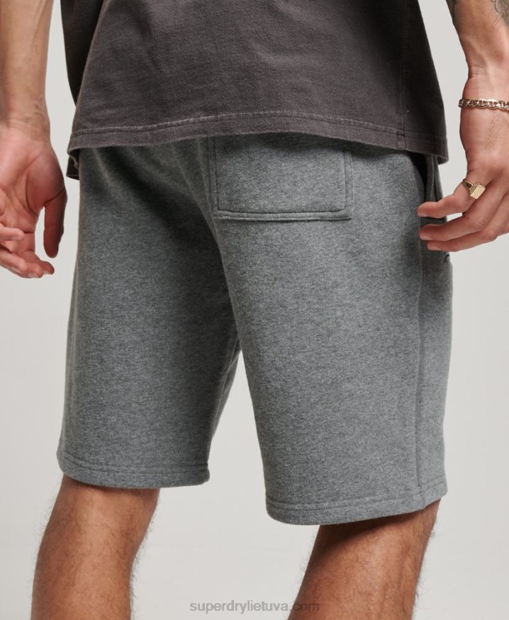 Superdry Vintage Logo Embroidered Jersey Shorts Grey Men