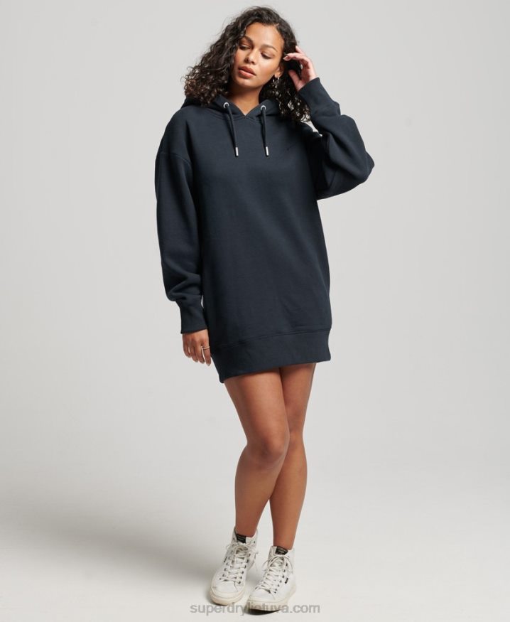 Superdry Vintage Logo Embroidered Sweat Dress Navy Women