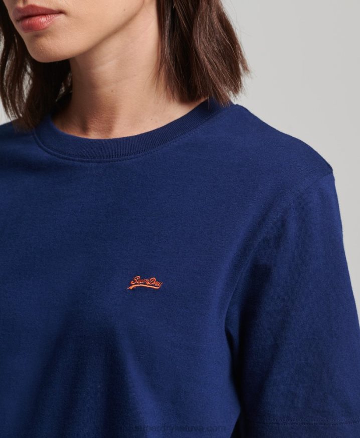 Superdry Vintage Logo Embroidered T-Shirt Blue Women