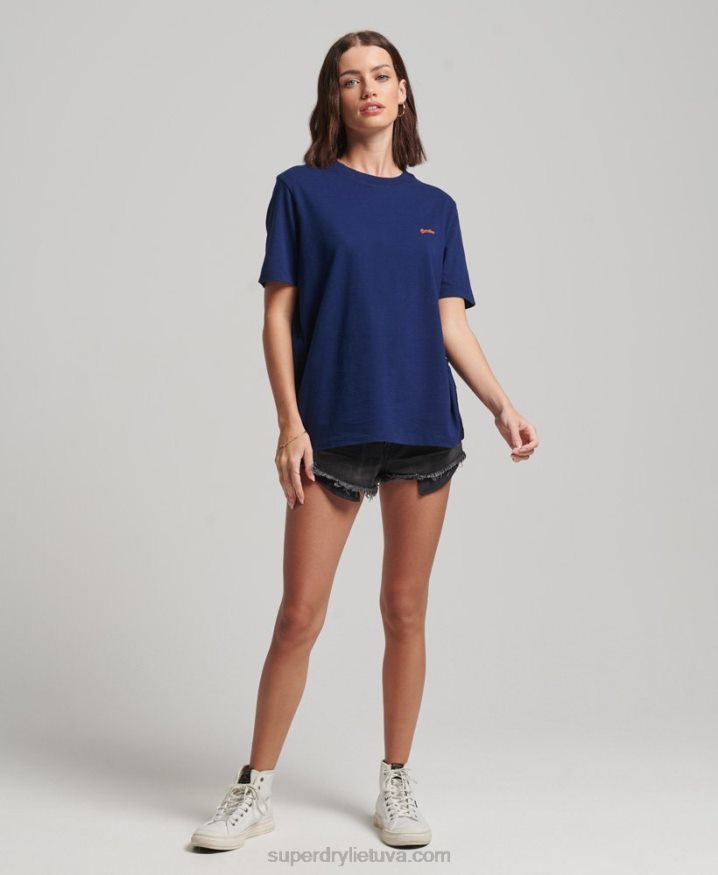 Superdry Vintage Logo Embroidered T-Shirt Blue Women