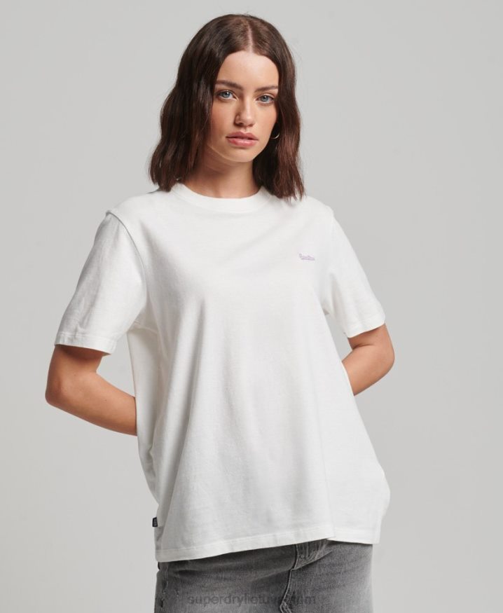 Superdry Vintage Logo Embroidered T-Shirt White Women