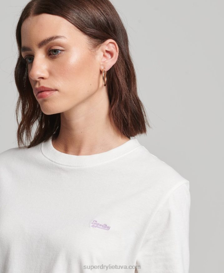 Superdry Vintage Logo Embroidered T-Shirt White Women