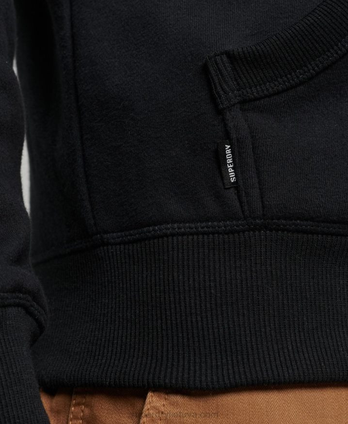 Superdry Vintage Logo Embroidered Zip Hoodie Black Men