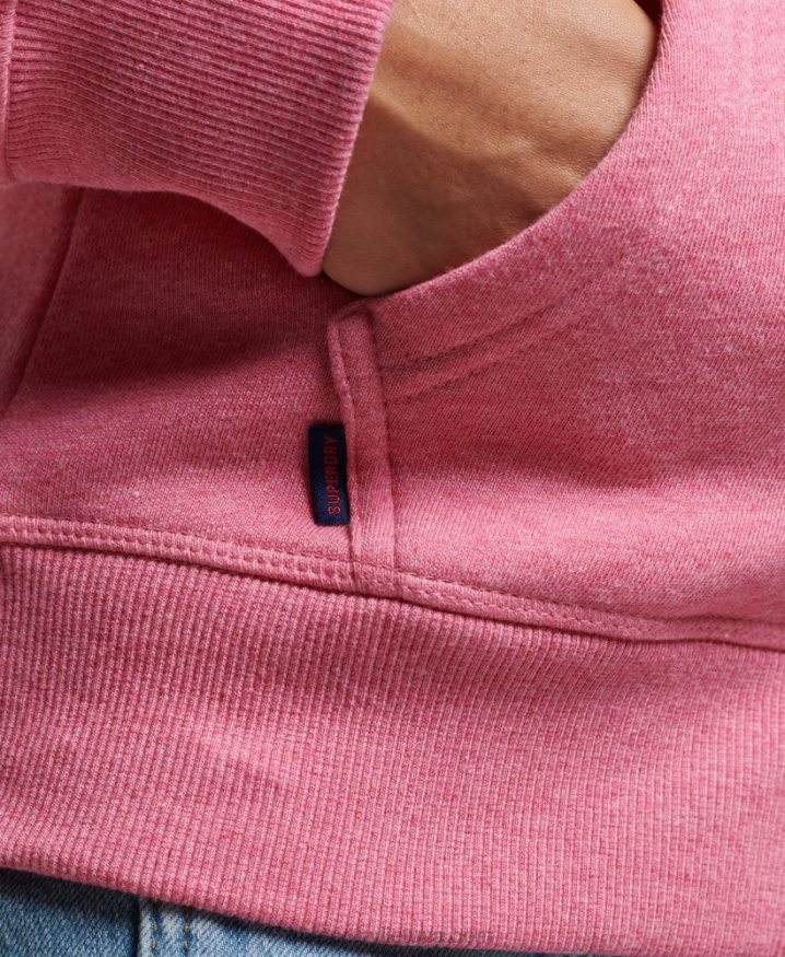 Superdry Vintage Logo Embroidered Zip Hoodie Pink Women