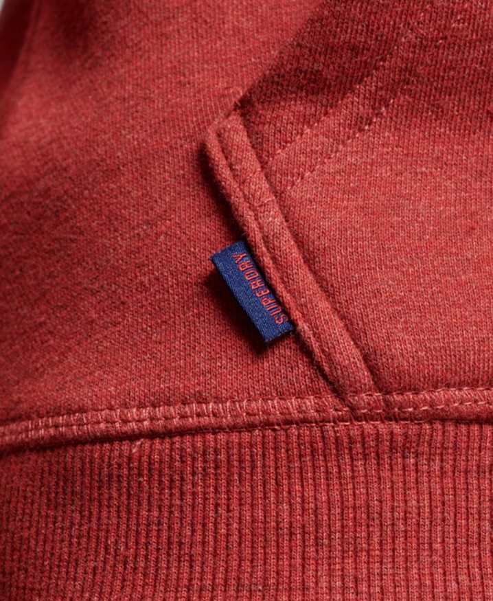 Superdry Vintage Logo Embroidered Zip Hoodie Red Women