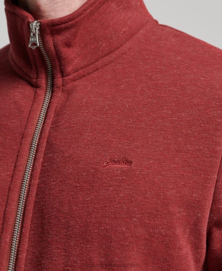 Superdry Vintage Logo Embroidered Zip Track Top Red Men