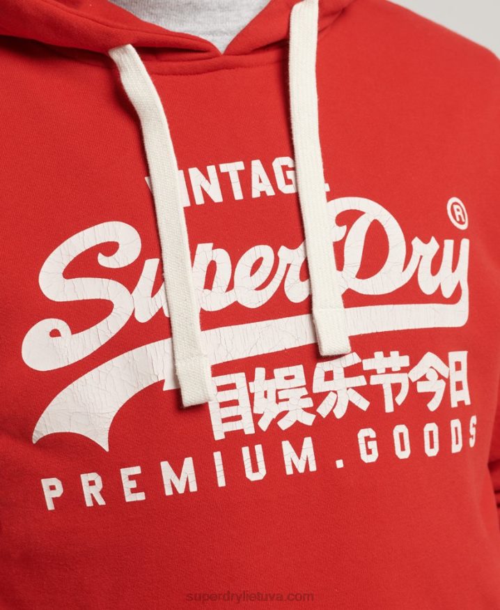 Superdry Vintage Logo Heritage Hoodie Red Men