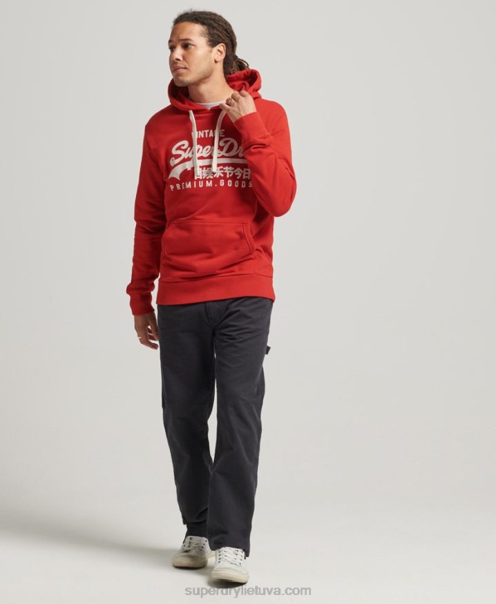 Superdry Vintage Logo Heritage Hoodie Red Men