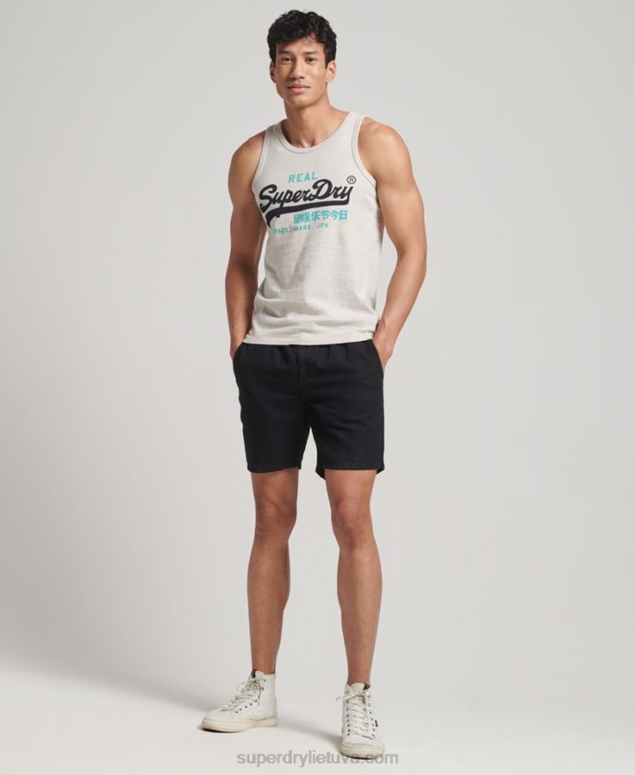 Superdry Vintage Logo Heritage Vest Top Cream Men