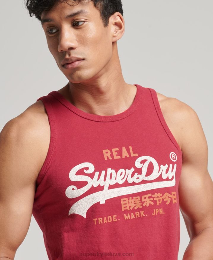 Superdry Vintage Logo Heritage Vest Top Red Men