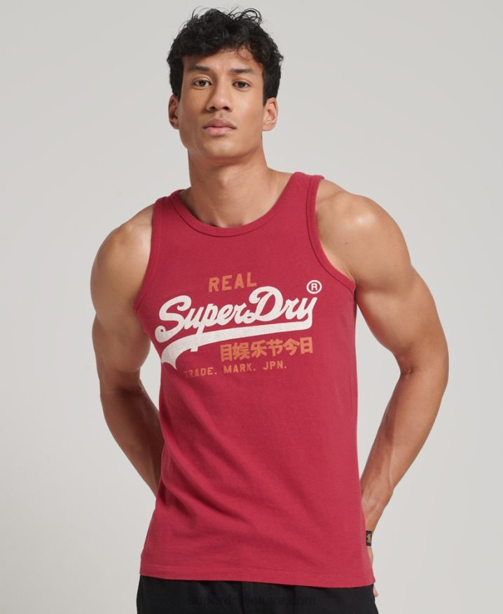 Superdry Vintage Logo Heritage Vest Top Red Men