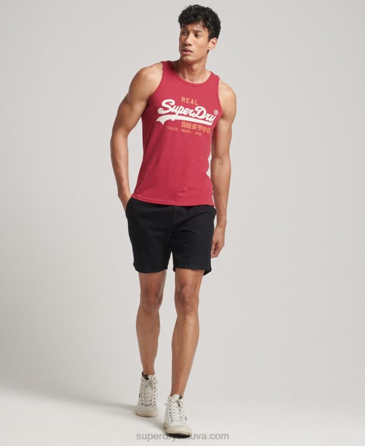 Superdry Vintage Logo Heritage Vest Top Red Men