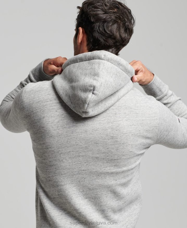 Superdry Vintage Logo Hoodie Grey Men