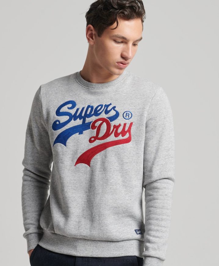 Superdry Vintage Logo Interest Crew Sweatshirt Grey Men