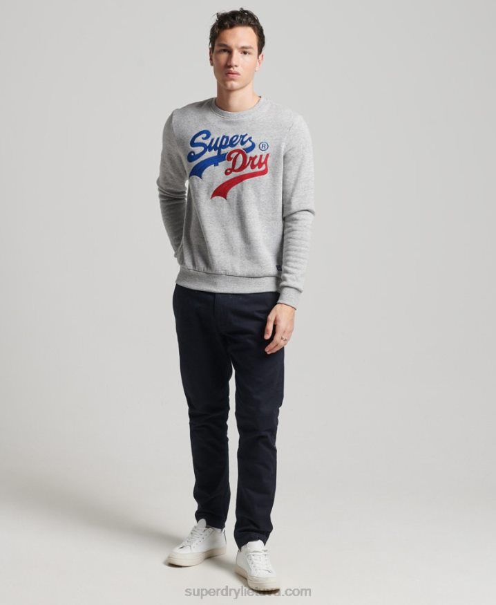 Superdry Vintage Logo Interest Crew Sweatshirt Grey Men