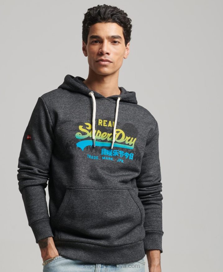 Superdry Vintage Logo Mountain Hoodie Black Men