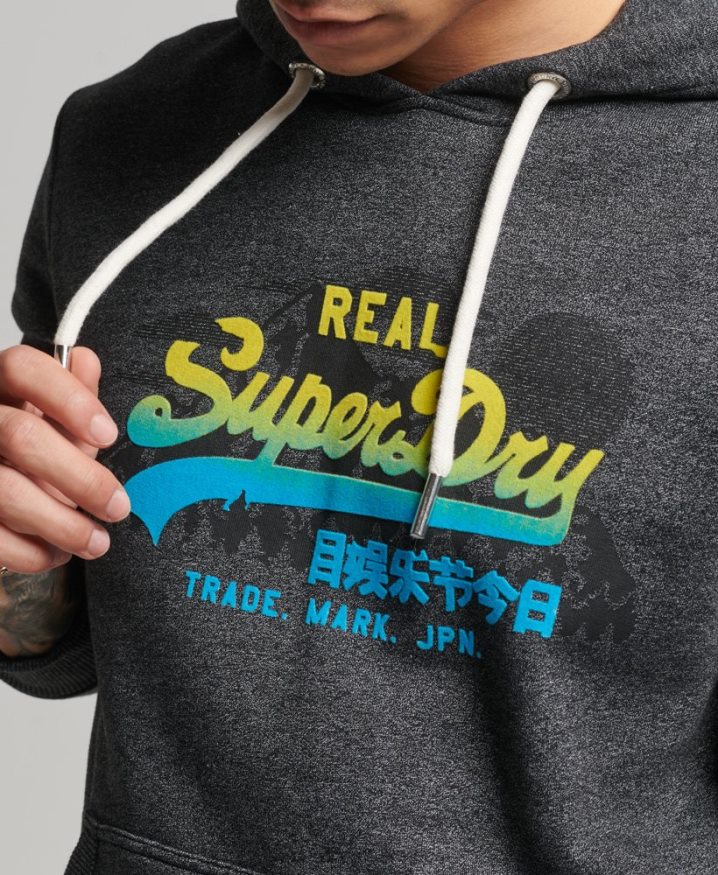 Superdry Vintage Logo Mountain Hoodie Black Men