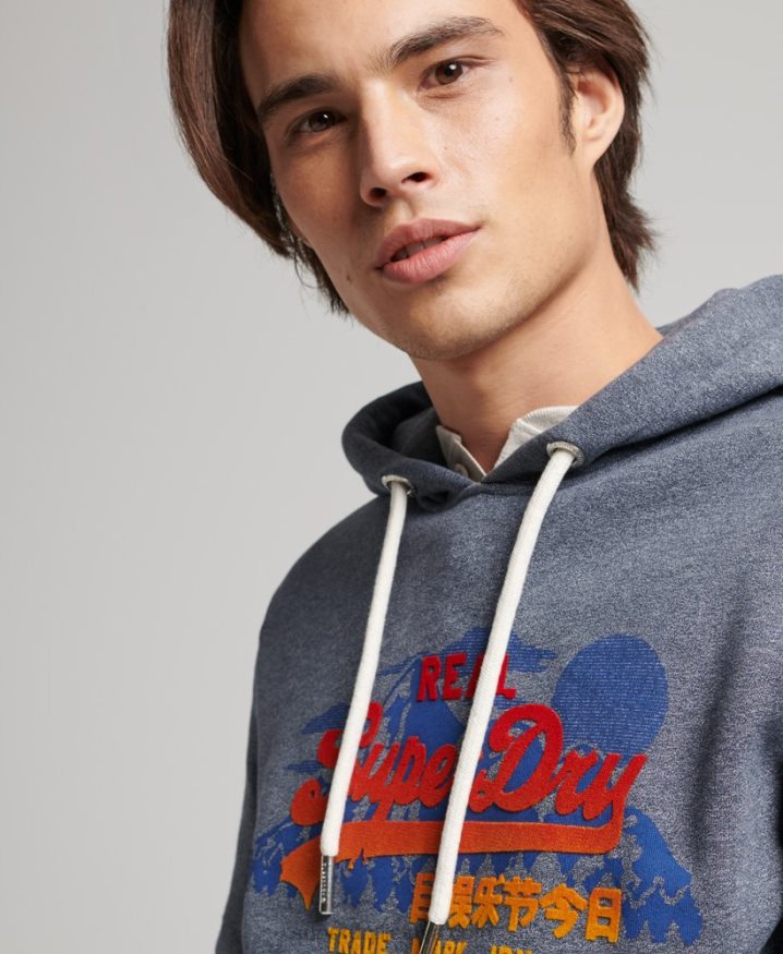 Superdry Vintage Logo Mountain Hoodie Navy Men