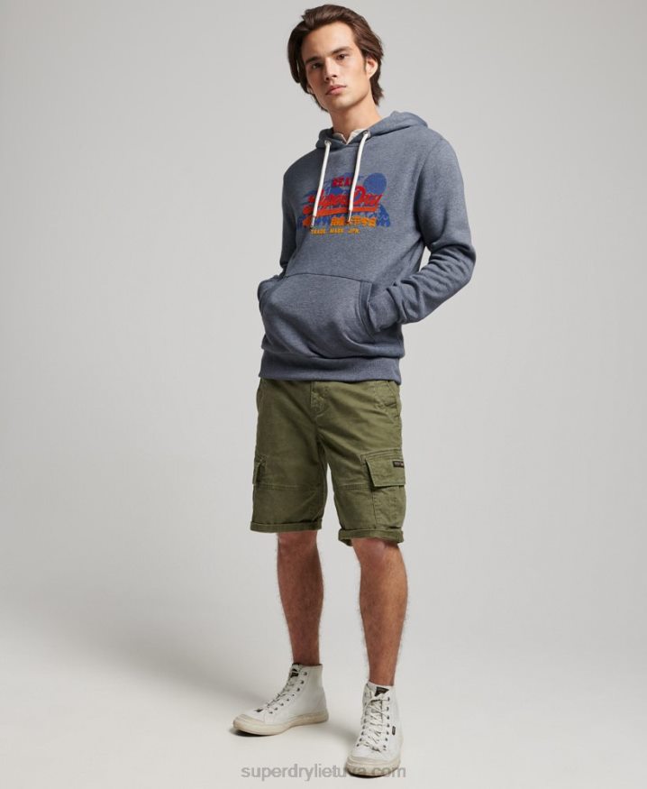 Superdry Vintage Logo Mountain Hoodie Navy Men