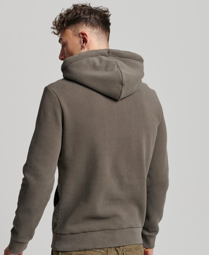 Superdry Vintage Logo Narrative Hoodie Dark Grey Men