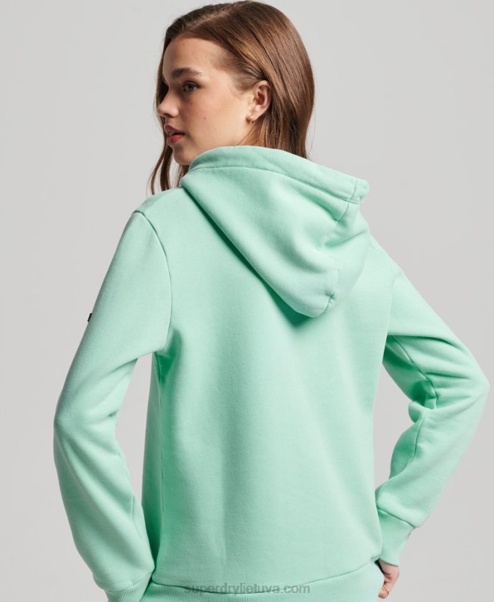 Superdry Vintage Logo Narrative Hoodie Green Women