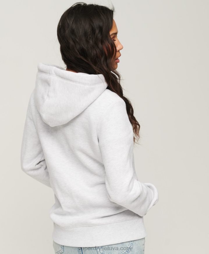 Superdry Vintage Logo Narrative Hoodie Light Grey Women