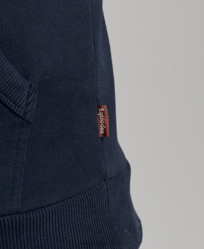 Superdry Vintage Logo Narrative Hoodie Navy Men