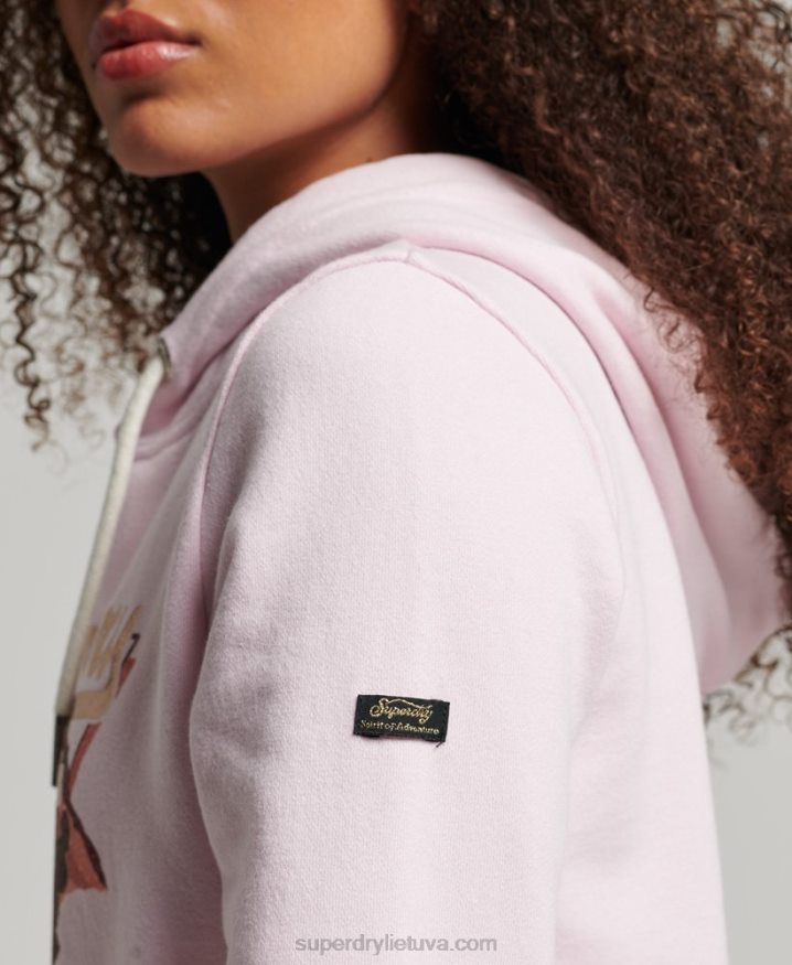 Superdry Vintage Logo Narrative Hoodie Pink Women