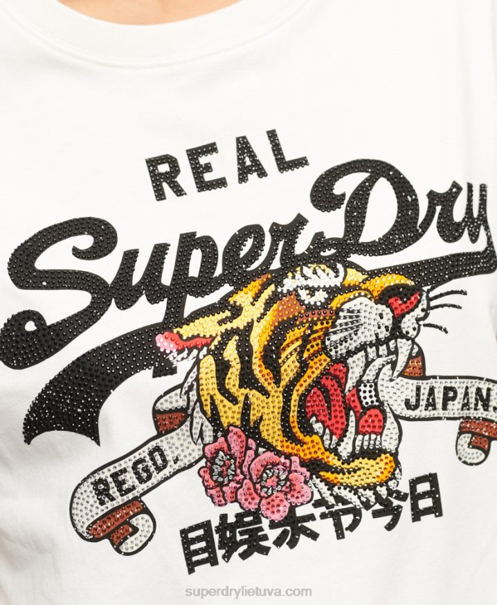 Superdry Vintage Logo Narrative T-Shirt Cream Women