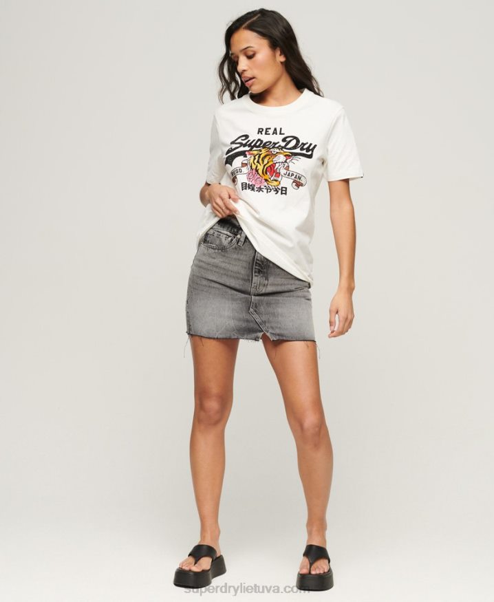 Superdry Vintage Logo Narrative T-Shirt Cream Women