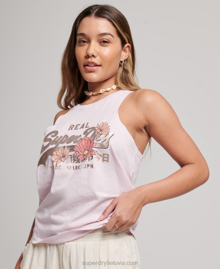 Superdry Vintage Logo Narrative T-Shirt Pink Women