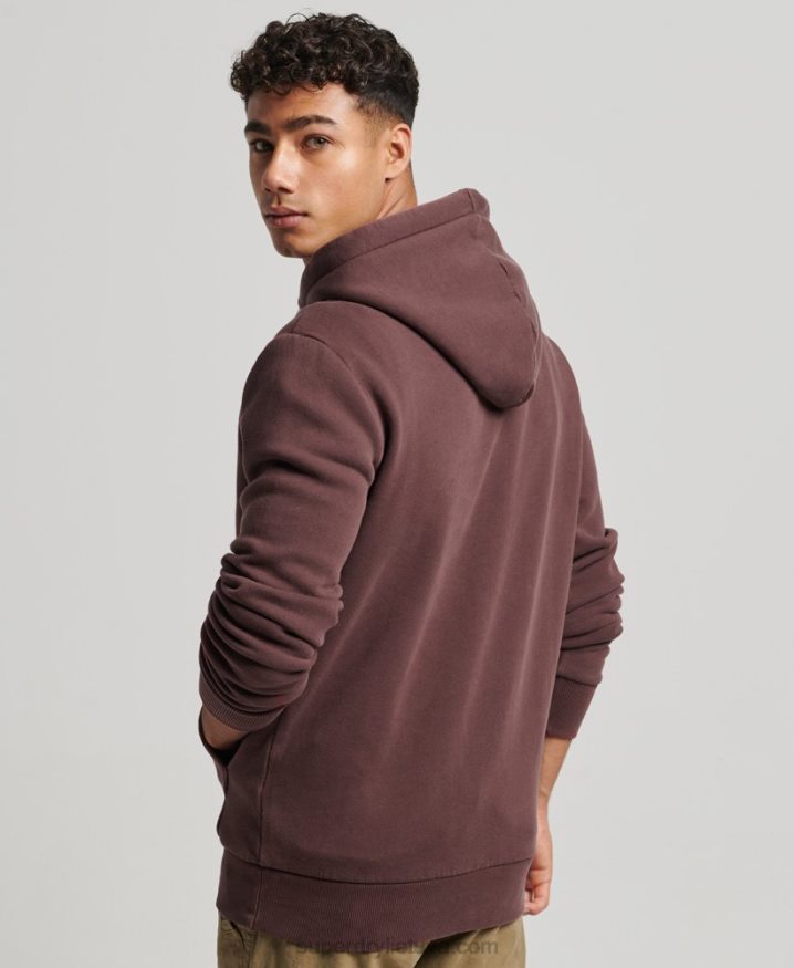 Superdry Vintage Logo Neon Hoodie Brown Men