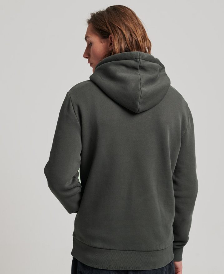 Superdry Vintage Logo Neon Hoodie Dark Grey Men