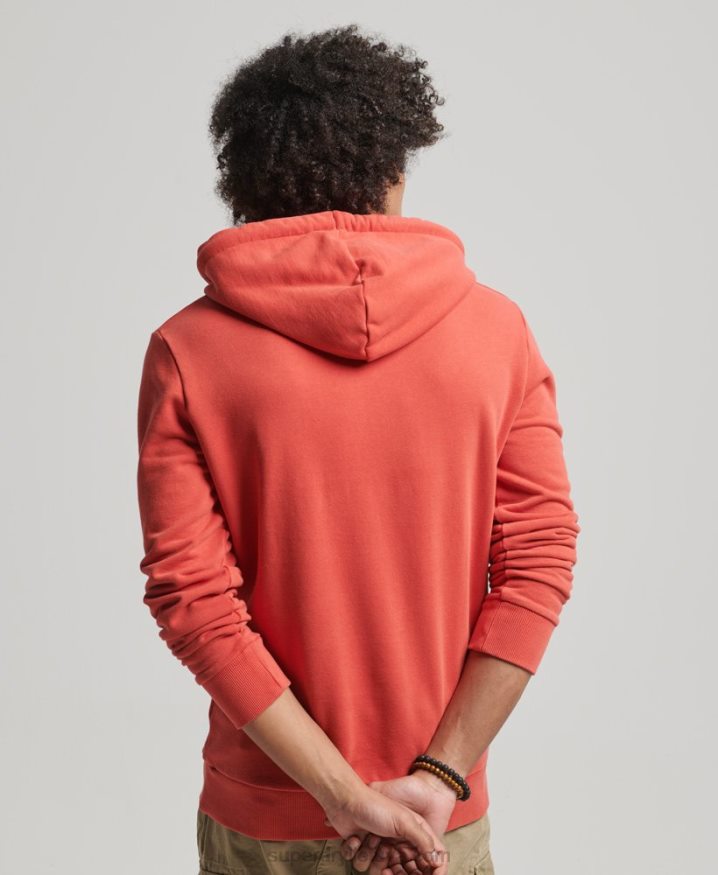 Superdry Vintage Logo Neon Hoodie Red Men