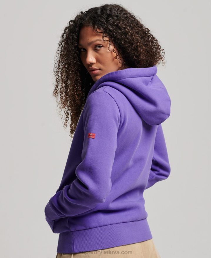 Superdry Vintage Logo Neon Zip Hoodie Purple Women