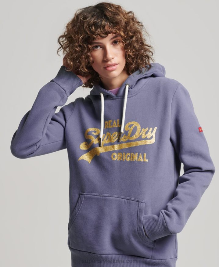 Superdry Vintage Logo Original Hoodie Purple Women