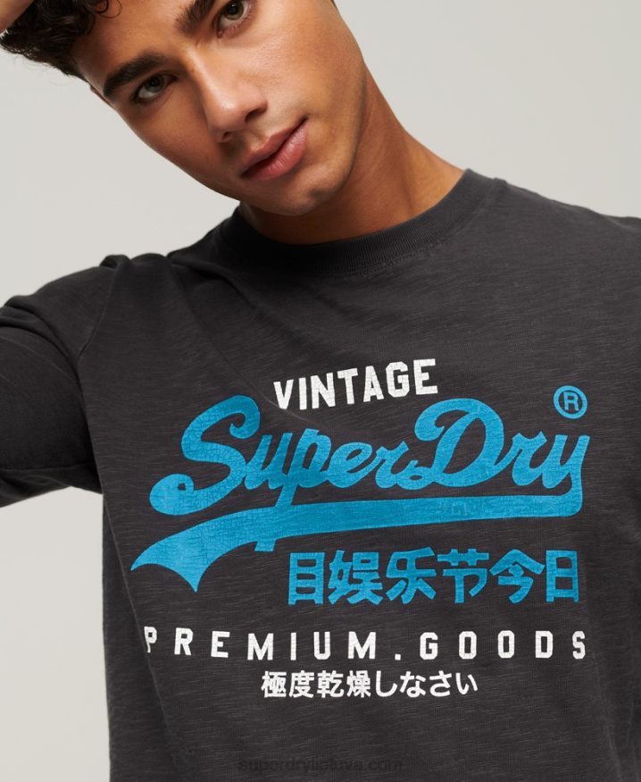 Superdry Vintage Logo Overdyed Long sleeve T-Shirt Black Men