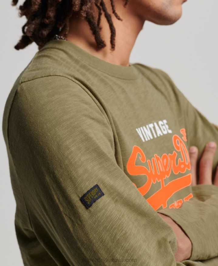 Superdry Vintage Logo Overdyed Long sleeve T-Shirt Green Men