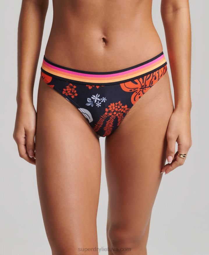 Superdry Vintage Logo Recycled Bikini Briefs Coral Women