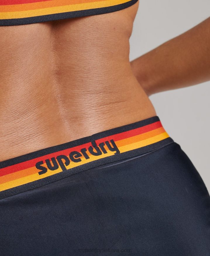 Superdry Vintage Logo Recycled Bikini Briefs Navy Women