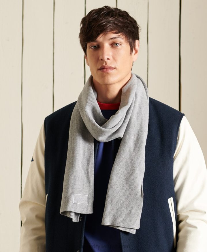 Superdry Vintage Logo Scarf Light Grey Men