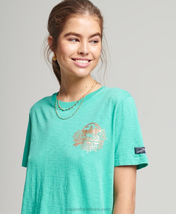 Superdry Vintage Logo Seasonal T-Shirt Green Women