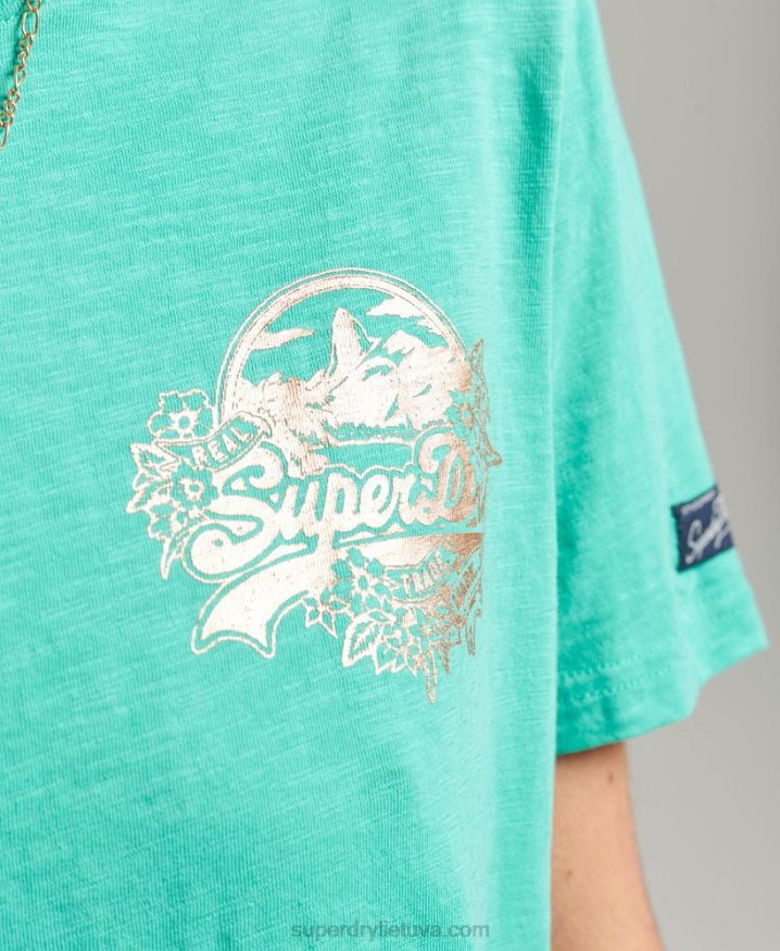 Superdry Vintage Logo Seasonal T-Shirt Green Women