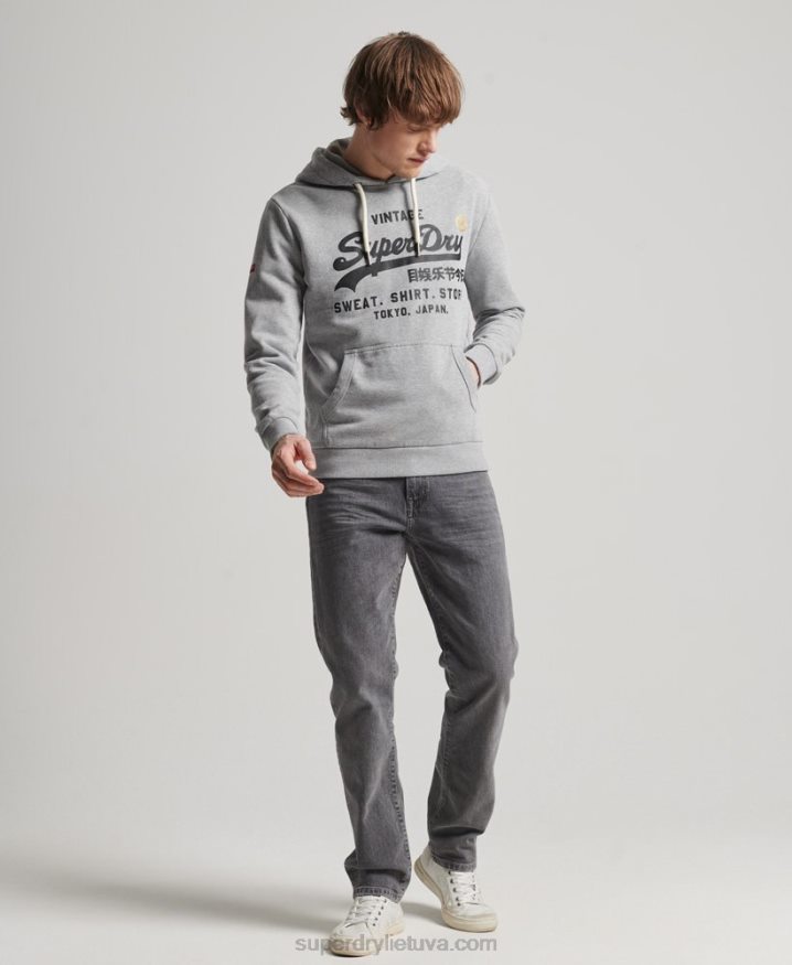 Superdry Vintage Logo Store Classic Hoodie Grey Men