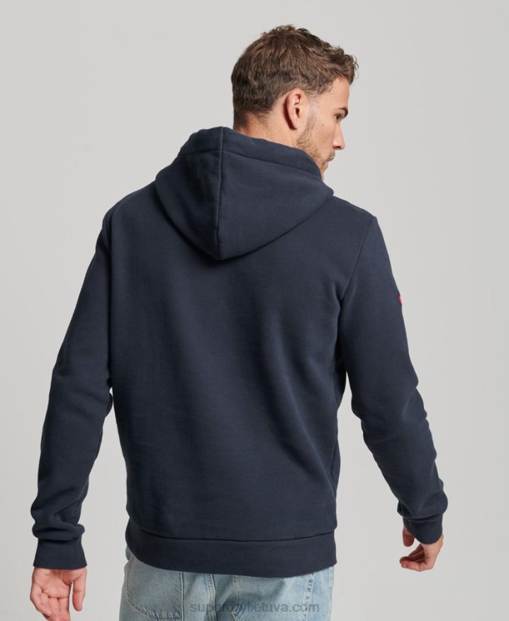 Superdry Vintage Logo Store Classic Hoodie Navy Men